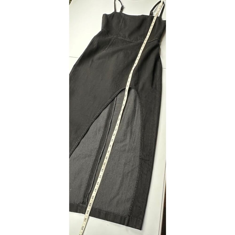 Reformation Jeans Dress Womens 6 Black Grazia Denim Midi Sleeveless Party Sexy - Picture 13 of 15